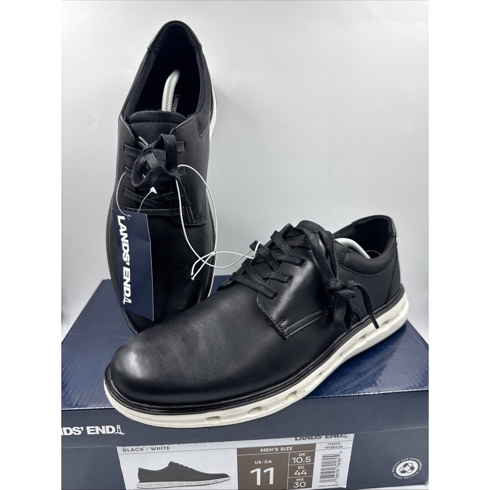 Lands’ Ends Men’s Black Dress Casual Lace Up Oxford Formal Comfortable Shoes 11